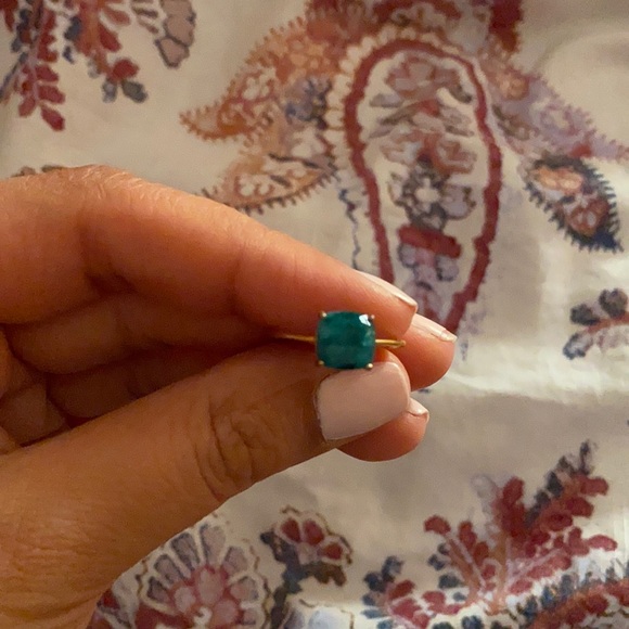 Raw Emerald in 14K Plated Ring - Picture 1 of 4